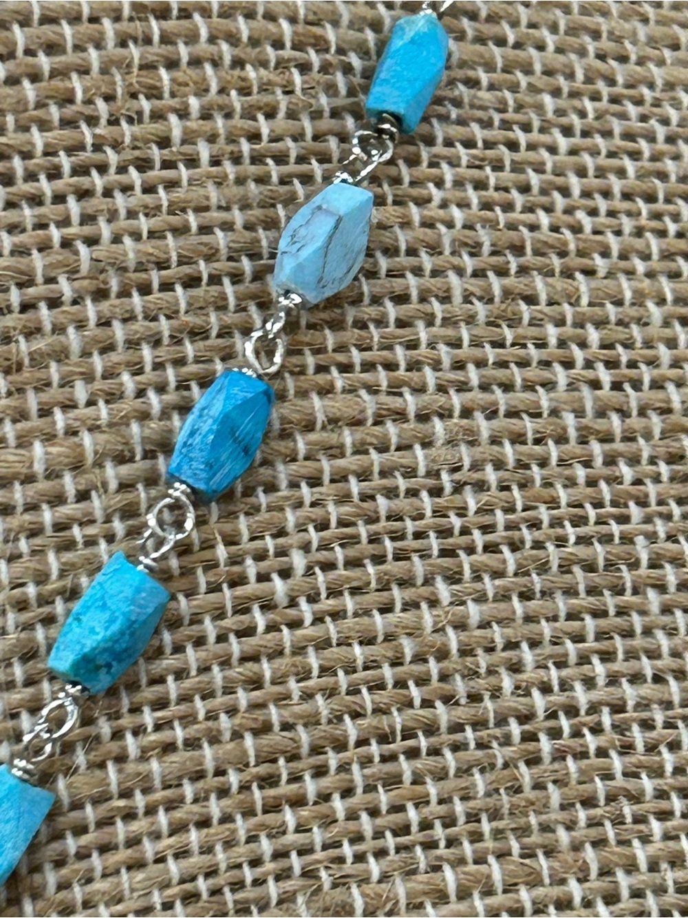 Chan Luu 925 Sterling Silver Turquoise Cross necklace 38” - Picture 5 of 13